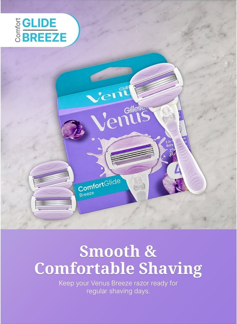 Venus Gillette Gillette Venus Comfortglide Breeze Razor Blade Refills, 4 Count - Image 2