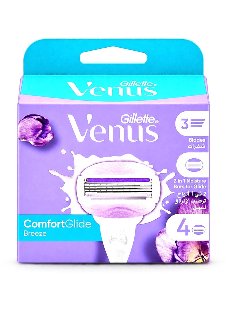 Venus Gillette Gillette Venus Comfortglide Breeze Razor Blade Refills, 4 Count - Image 1