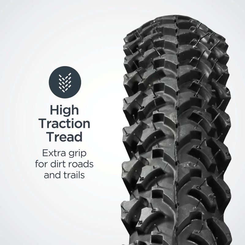 SCHWINN إطار دراجة شوين البديل، 24" × 1.95" إطار دراجة جبلية، knobs عريضة وكتلية، حماية من الثقب، يناسب عرض الحافة الداخلية 19 مم-29 مم، نطاق PSI من 35 إلى 65 - Image 2