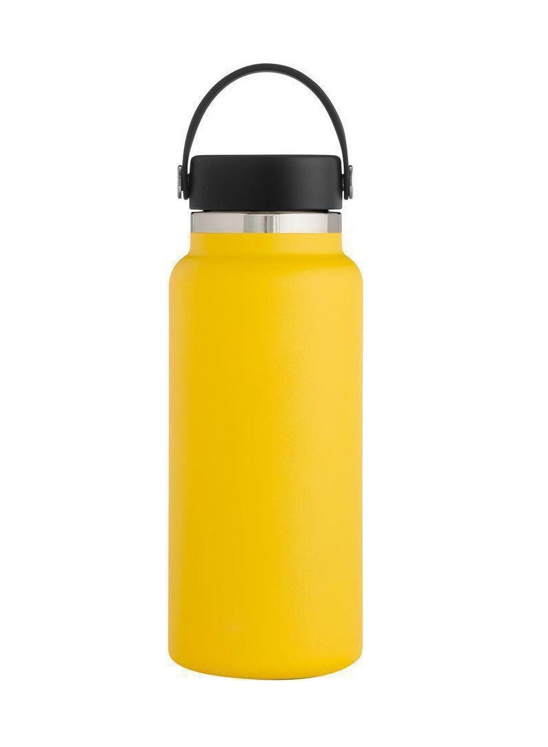 xozgdovg Thermos cup Large capacity outdoor sports kettle Double vacuum 32oz gold