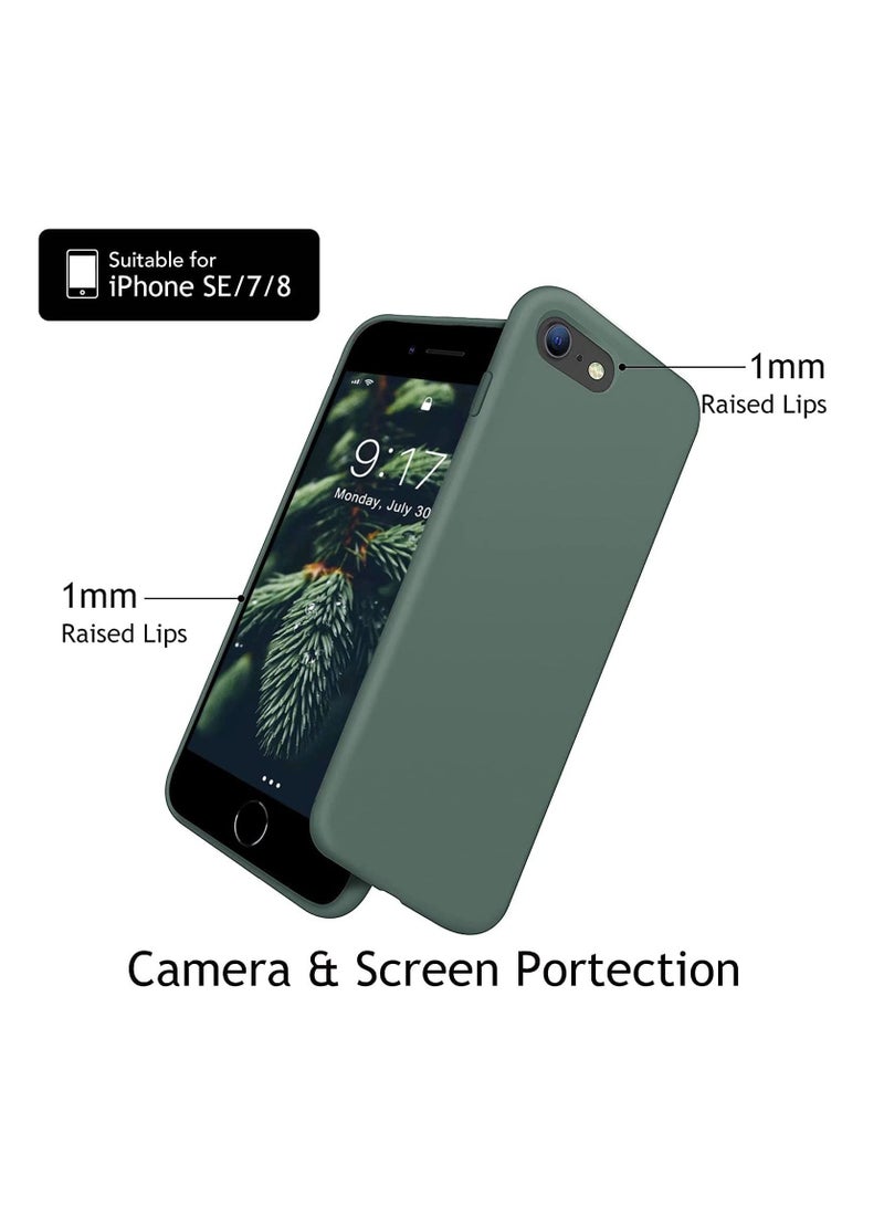 LEDIN Iphone SE 2022 Case iphone SE 2020 Phone case iPhone 7/8 case Liquid Silicone Gel Rubber Phone Case iPhone SE/8/7 4.7" Full Body Slim Soft Microfiber Lining Protective Case(Green) - Image 4