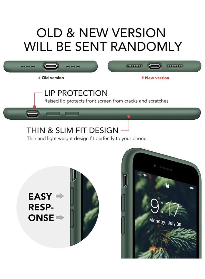 LEDIN Iphone SE 2022 Case iphone SE 2020 Phone case iPhone 7/8 case Liquid Silicone Gel Rubber Phone Case iPhone SE/8/7 4.7" Full Body Slim Soft Microfiber Lining Protective Case(Green) - Image 3