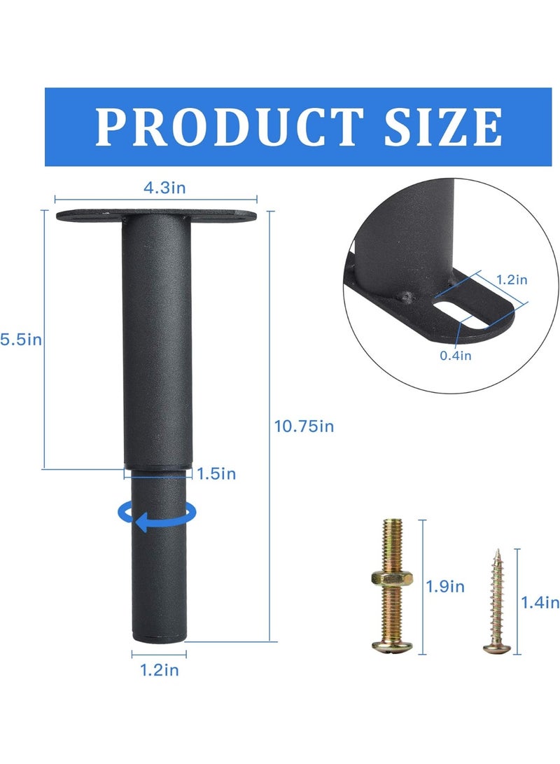 Relex 2pcs Metal Furniture Legs, Adjustable Round Bed Sofa Desk Cabinet Foot Legs, Heavy Duty Thickened Replacement Table Chair Bed Center Frame Slat Support Legs (10.75in) - Image 2