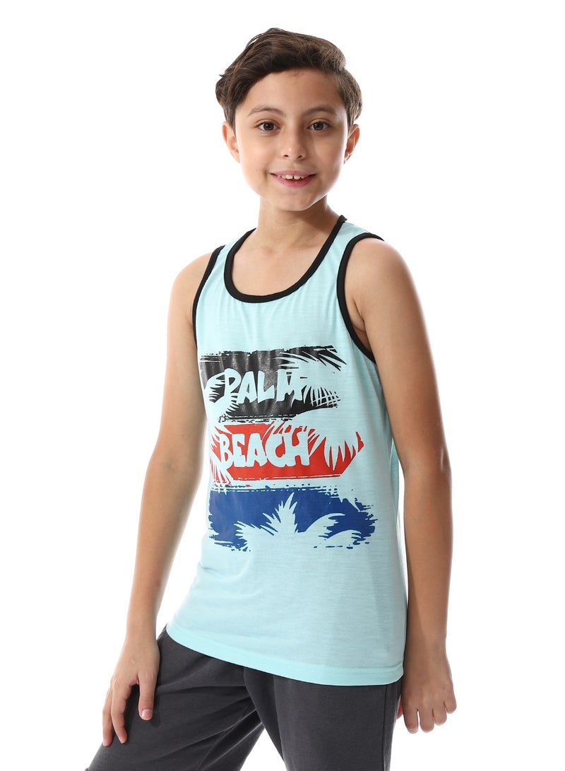 سيزار تيشرت كات أولادي مزود بطباعات - Image 1