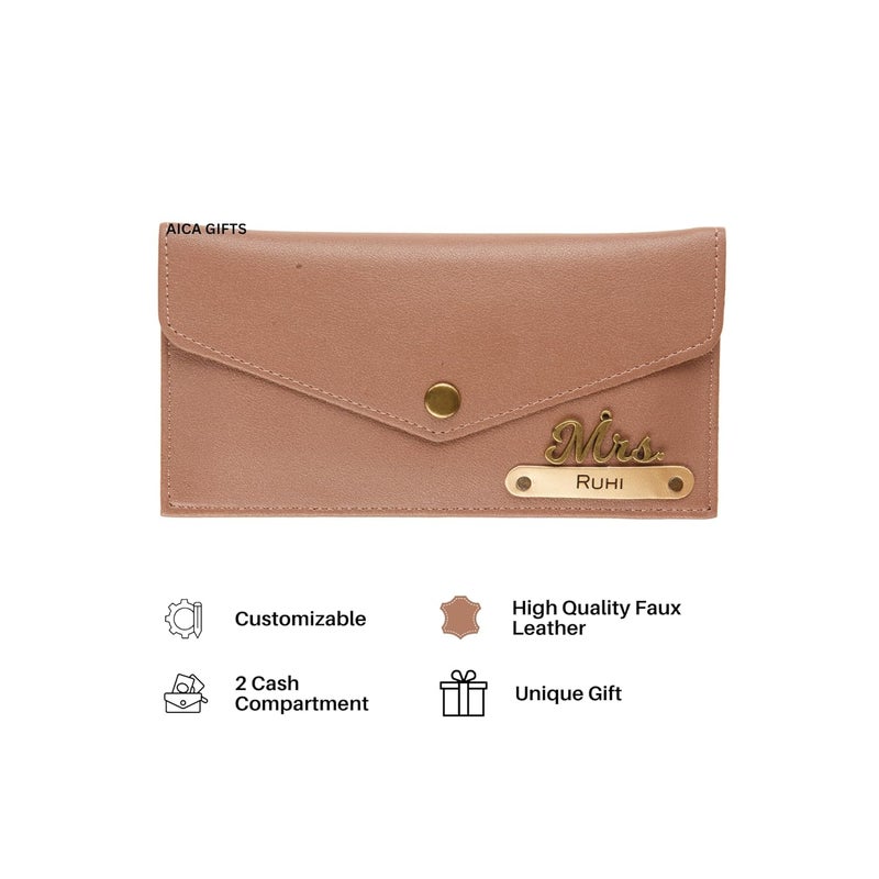 AICA Personalised Name & Charm Leather Wallet Gift for Women (Bedge Brown) | Gifts for Mom Sister Girl Friends - Image 4