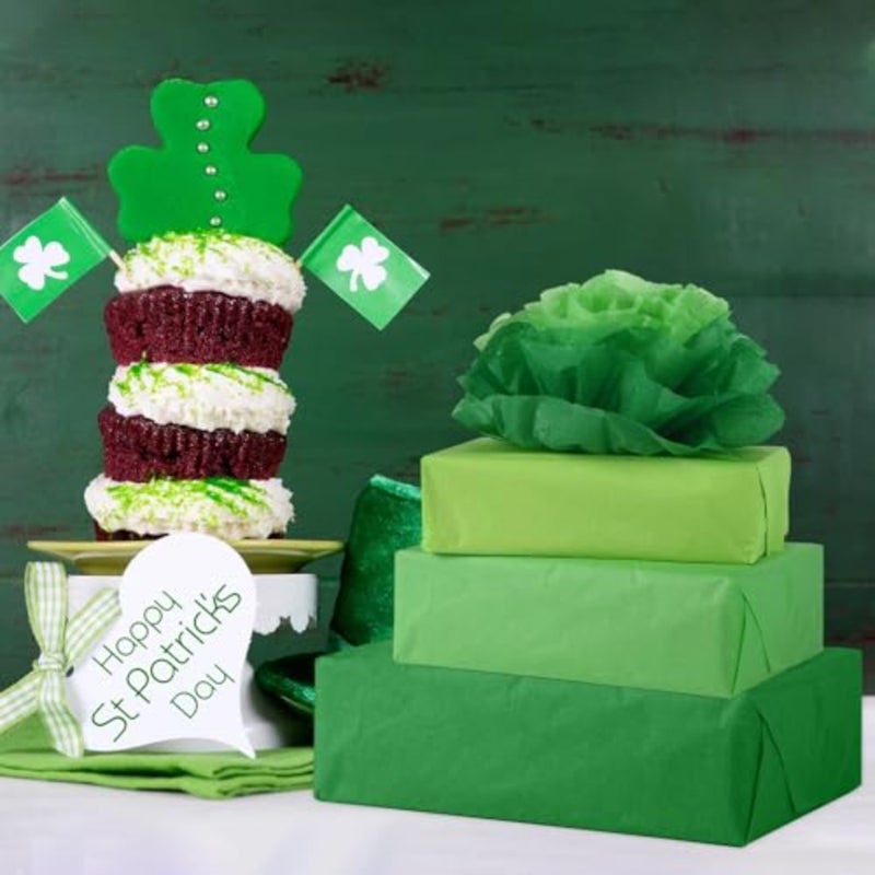 Assorted Green Tissue Paper Set 60 Sheets Gift Wrap Paper Tissue Art Paper 3 Colors for Saint Patrick's Day DIY Arts and Crafts Birthday Easter Wedding Holiday Party Decoration - Image 5