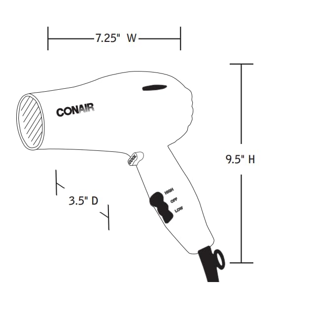 CONAIR Hairdryer,Handheld,Black,1875 Watts - Image 3
