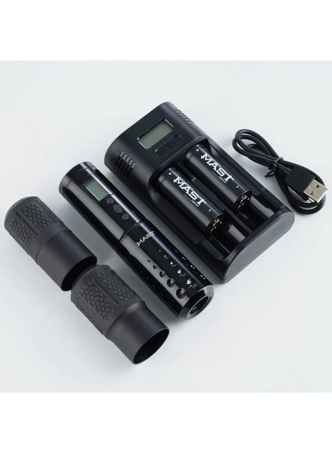 Mast Tattoo Machine and Needles Wireless Tattoo Pen - Mast Lancer Wireless Rotary Tattoo Pen Machine | Professional Cordless Tattoo Gun with LED Display, 1900mAh Rechargeable Battery, Adjustable Voltage & Cartridge Needle Compatibility - Image 3