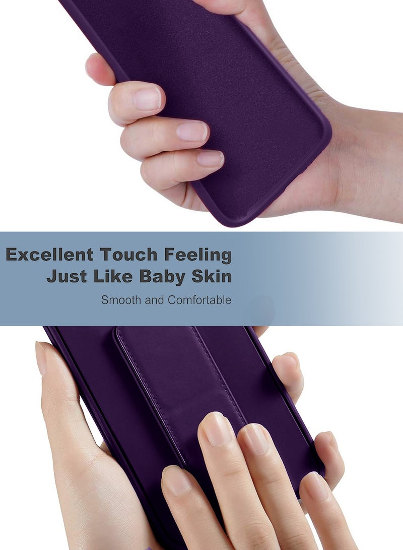 Wtech Hand Grip Foldable Magnetic Kickstand Wrist Strap Finger Grip With Built-In Iron Case Cover For Realme 12+ / 12 Plus 5G 2024 Eggplant Purple - Image 4
