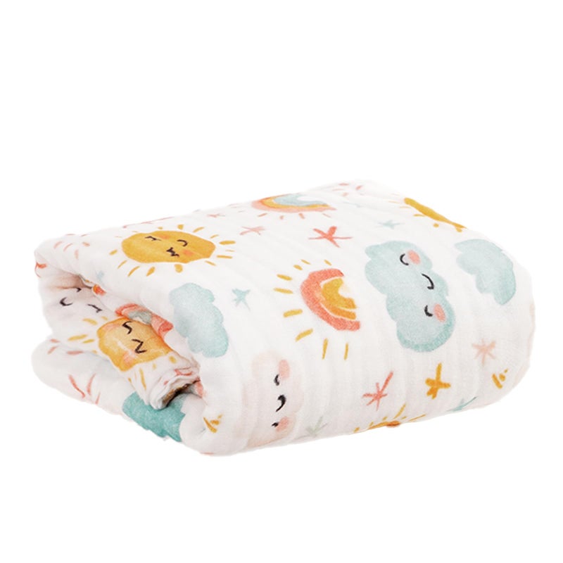 CoolaPeach Muslin Swaddle Blankets 6-Layer Cotton Baby Blankets for Boys & Girls 43"X43"Inches Receiving Blankets,Soft Skin-Friendly Baby Crib Blanket,Breathable Quilt Bedspread(Sunny) - Image 1