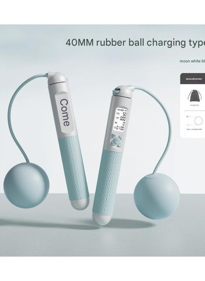 Generic Cordless Skipping Rope Weight Loss Specialized Counting Steel Wire Rope Skipping Rope Weight-bearing Adult Female Professional Fitness Exercise（Charging Model）  - Image 1