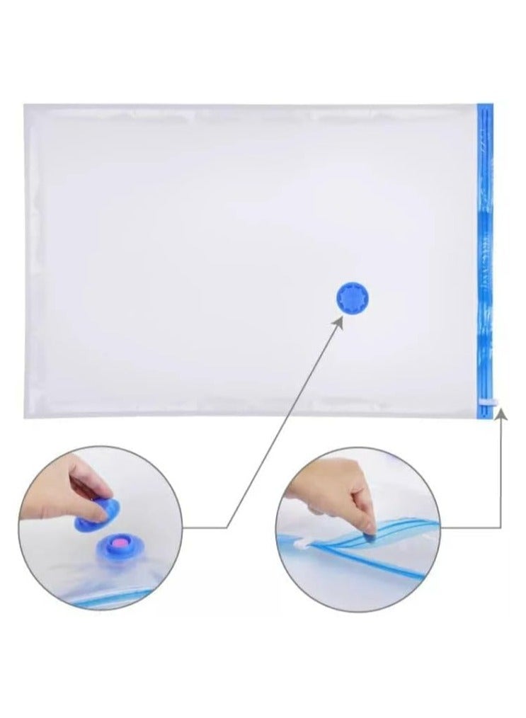 7-Piece Vacuum Storage Bag Set Clear/Blue/Yellow 70x100cm - Image 3