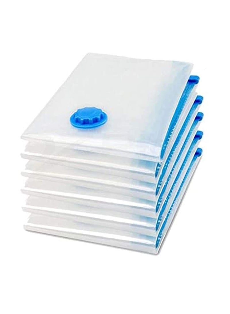 7-Piece Vacuum Storage Bag Set Clear/Blue/Yellow 70x100cm - Image 1