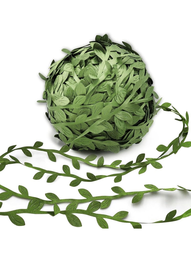328 Ft Leaf Ribbon,Artificial Vines Leaves String Trim Ribbon Wild Jungle Botanical Greenery for Baby Shower Party Wedding Home Wreaths & DIY Craft - Image 1