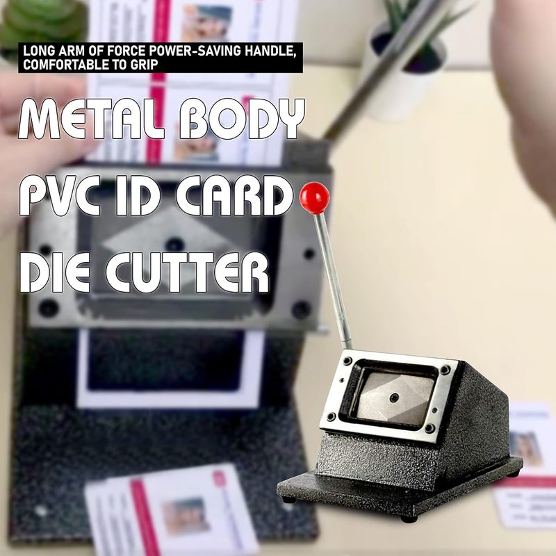 Dotpot Heavy Duty PVC ID Card Die Cutter Full Metal Body Round Corner Photo ID Card and Die Cutter Multicolor (Standard Size) - Image 5
