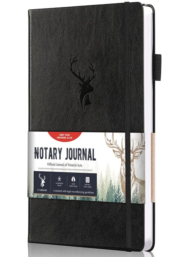 molekaus Notary Journal Log Book Notary Log Book Notary Public Journal for Notarial Acts with 236 Notarial Record Entries 120gsm Numbered Pages 7"X10" (Black) - Image 1