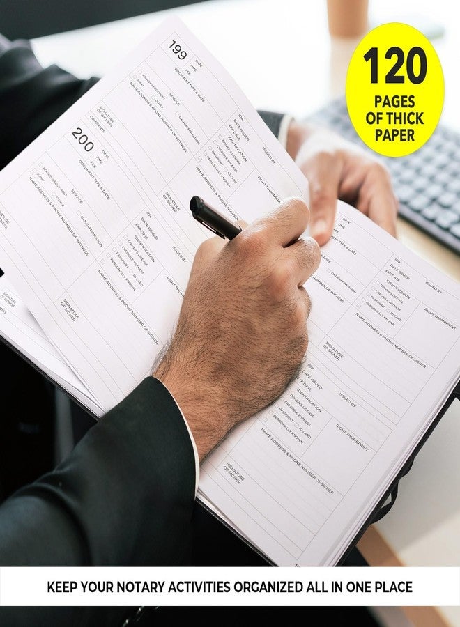 molekaus Notary Journal Log Book Notary Log Book Notary Public Journal for Notarial Acts with 236 Notarial Record Entries 120gsm Numbered Pages 7"X10" (Black) - Image 5