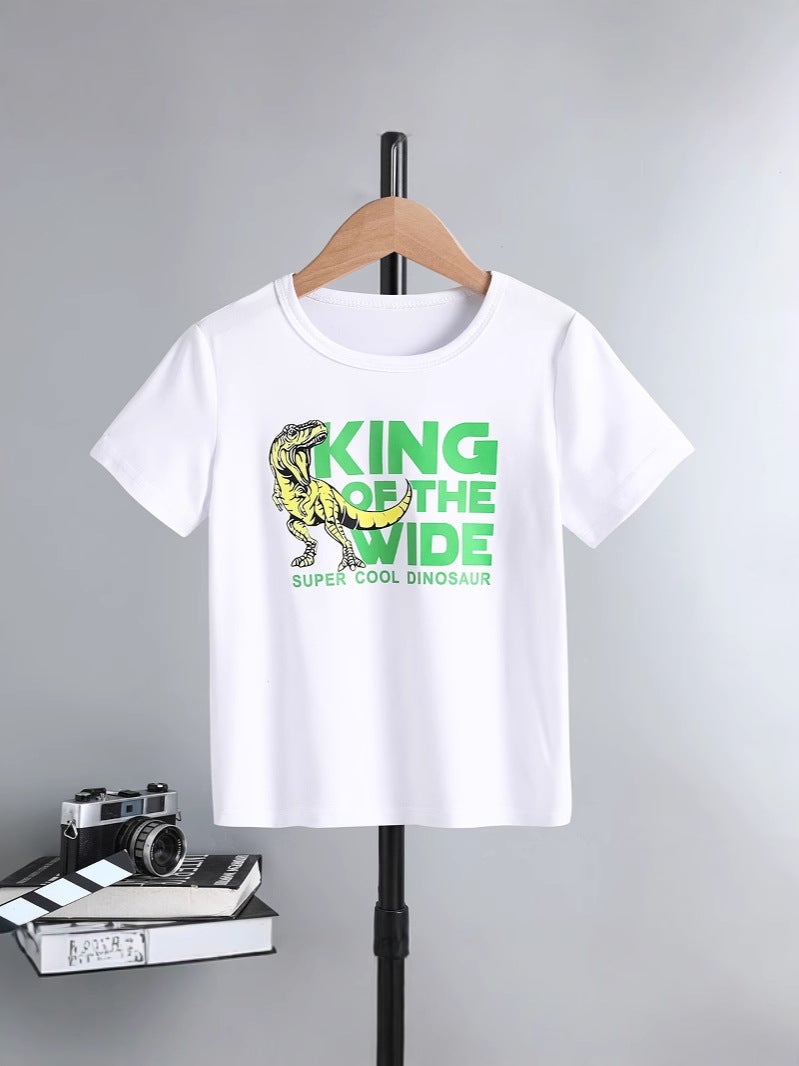 Children'S New Summer Short-Sleeved Top Casual Outer Wear T-Shirt Cotton Comfortable Supply Flower - Image 2