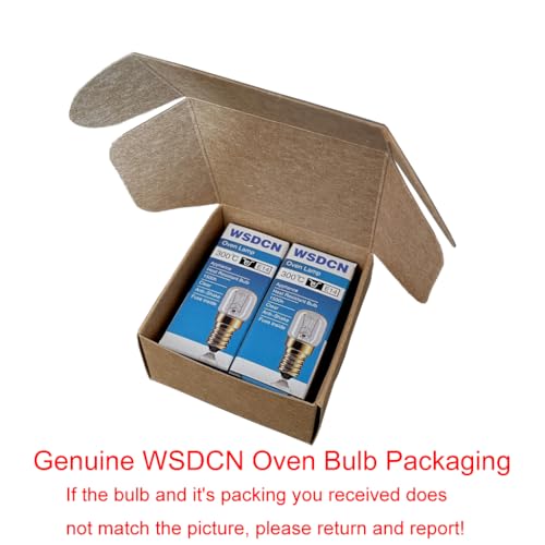 WSDCN.COM 2 Pack, Fulfilled by Amazon, WSDCN E14 T25 25W 120V 120 Volt 125V 110V~130V Oven Light Bulb Heat Resistant Bulb 300'C - Image 2