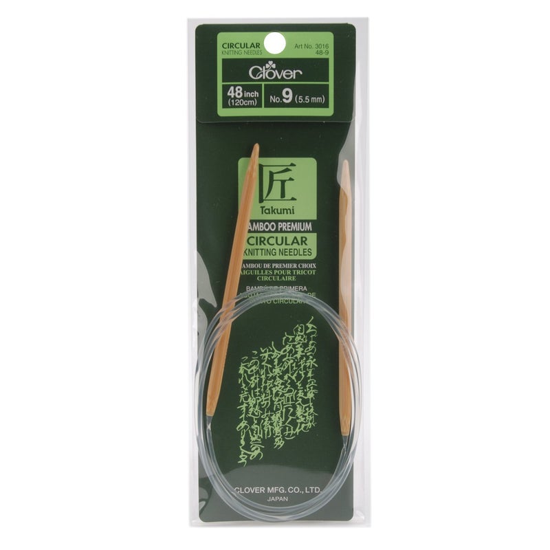 Clover 3016/48-09 Takumi Bamboo Circular 48-Inch Knitting Needles, Size 9 - Image 5