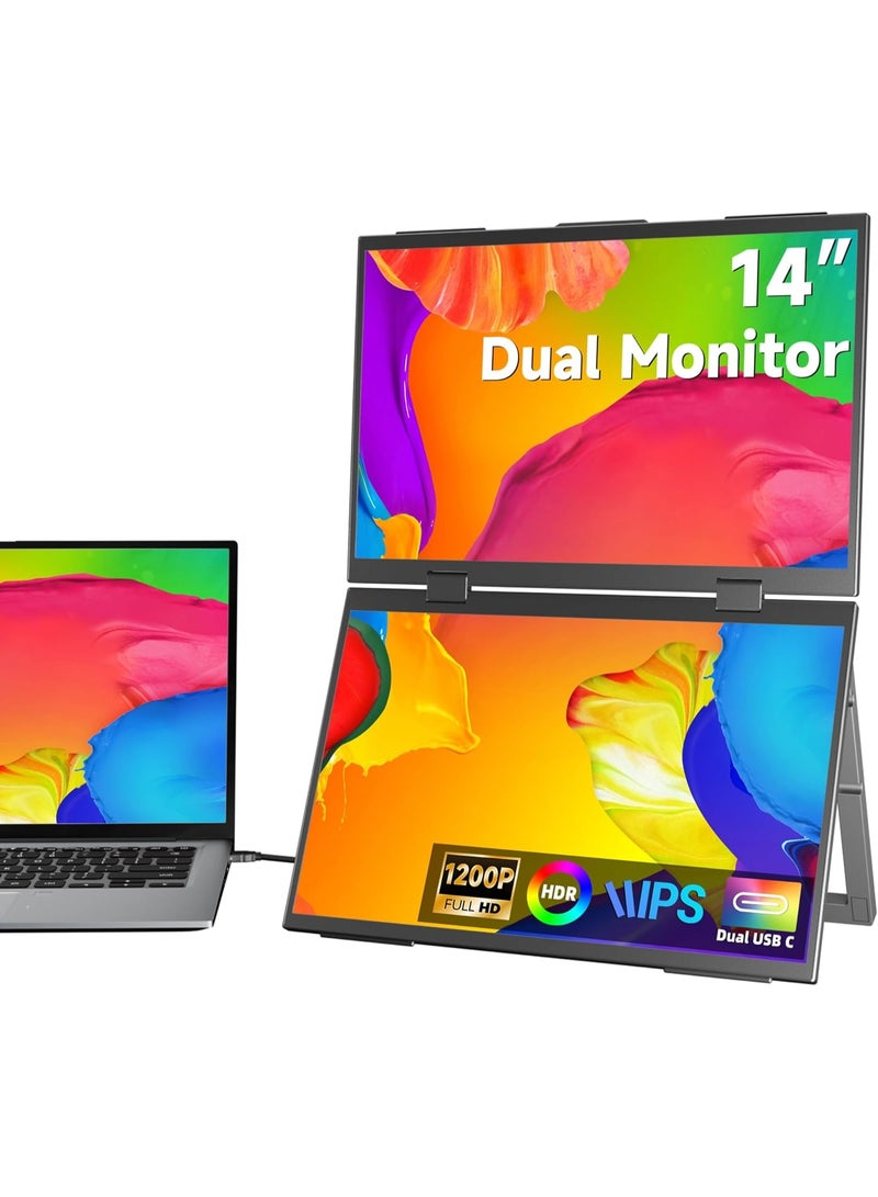 14″ Portable Monitor – Full HD 1080P USB-C & HDMI Travel Screen – Lightweight Second Display for Laptop & More - Image 1