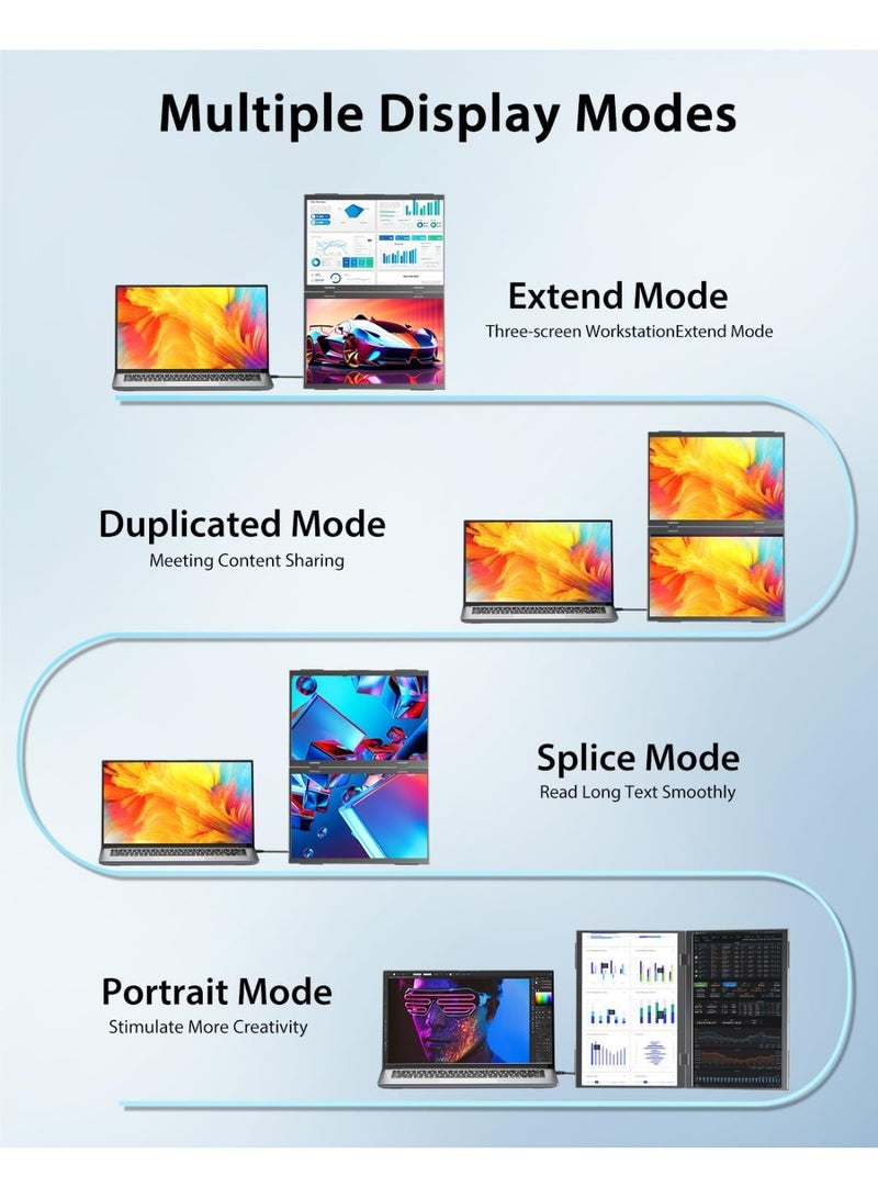 14″ Portable Monitor – Full HD 1080P USB-C & HDMI Travel Screen – Lightweight Second Display for Laptop & More - Image 4