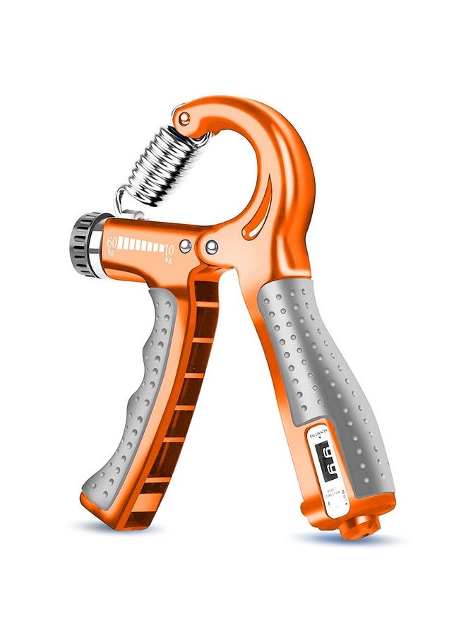 STRAUSS Adjustable Hand Grip With Counter | Adjustable Resistance (10Kg - 60Kg) | Hand Gripper For Home & Gym Workouts | Ideal For Forearm Hand Exercises & Strength Building For Men & Women,(Orange) - Image 4