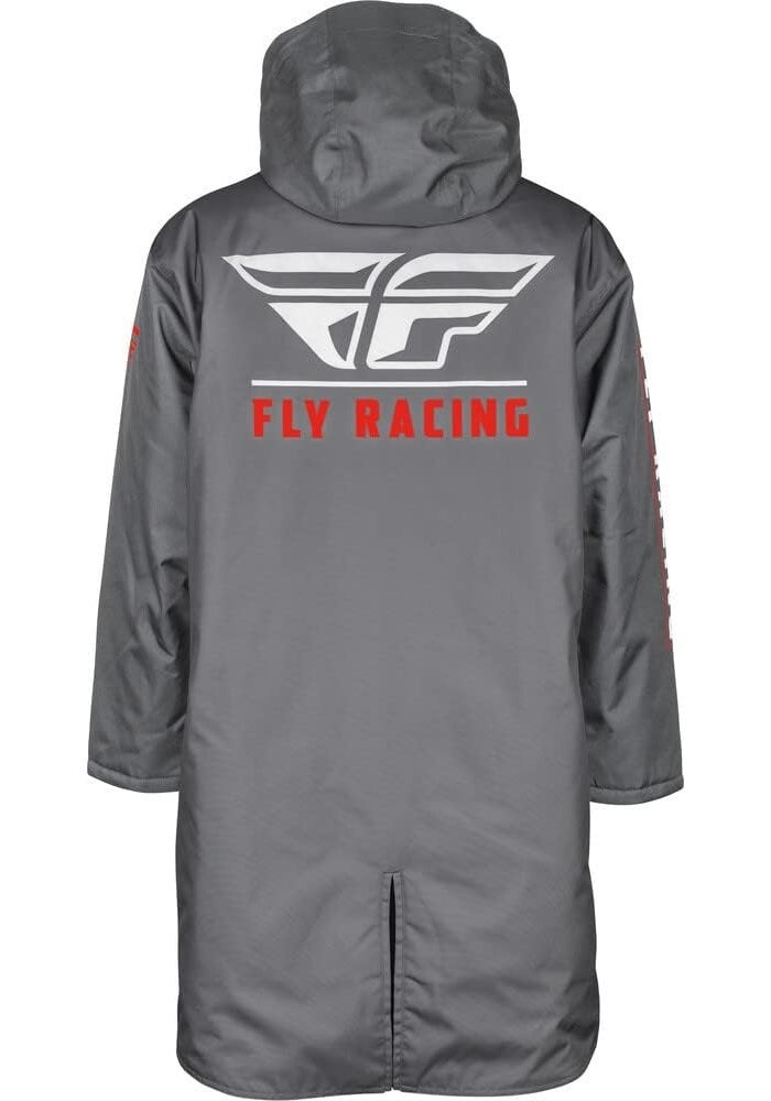 Fly Racing Pit Coat - Grey/Red, One Size - Image 2