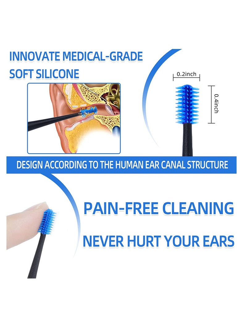 Earwax Remover Reusable Ear Cleaner Soft Silicone Ear Wax Removal Tool Safe Spiral Ear Wax Remover Ear Picker Ear Wax Removal Kit for Olders Adult Kids Home Humans (4 Pieces) - Image 2