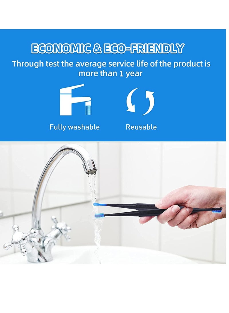 Earwax Remover Reusable Ear Cleaner Soft Silicone Ear Wax Removal Tool Safe Spiral Ear Wax Remover Ear Picker Ear Wax Removal Kit for Olders Adult Kids Home Humans (4 Pieces) - Image 4