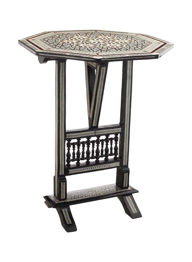 Wooden and Seashell Decorative Table - Multi Color