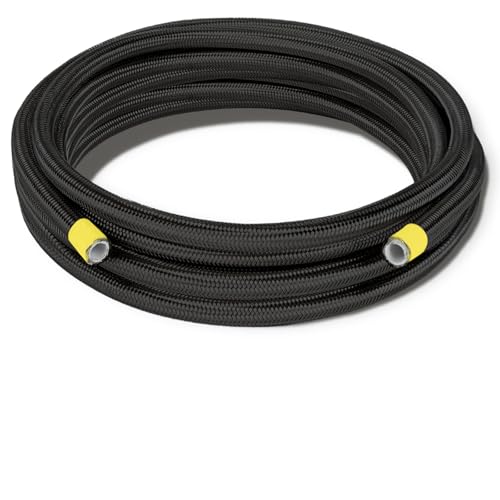 Lagogia 8AN Oil Cooler Hose, 1/2 inch Dia Nylon Braided high Pressure Fuel line Stainless Steel Rubber Hose, for Automotive, Marine Engine Tube Fuel System Hose - (3M/10FT), Black - Image 1