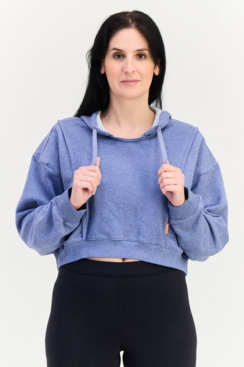 Nike سويت شيرت تدريب طويل الأكمام للنساء بتصميم فضفاض، لافندر - Image 1