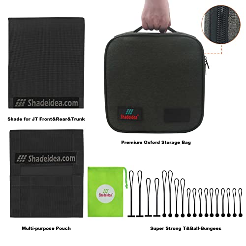 Shadeidea JT Sun Shade Top Sunshade Compatible with Jeep Gladiator Top Shade Mesh Screen Roof Cover (2018-2023)- Wind Noise UV Blocker with GrabBag Pouch -10 Year Warranty- Black -Front&Rear&Back - Image 5
