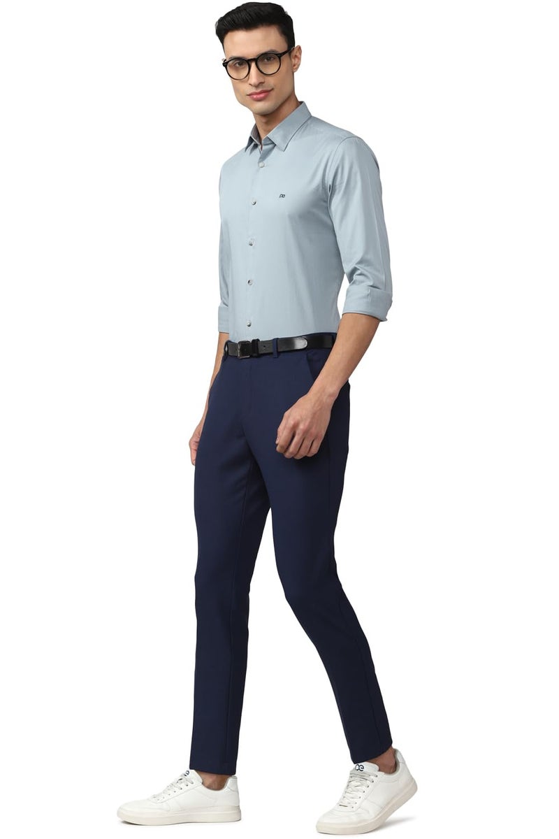 Peter England Men's Solid Slim Fit Full Sleeve Casual Shirt|100% Cotton Light Grey - Image 5