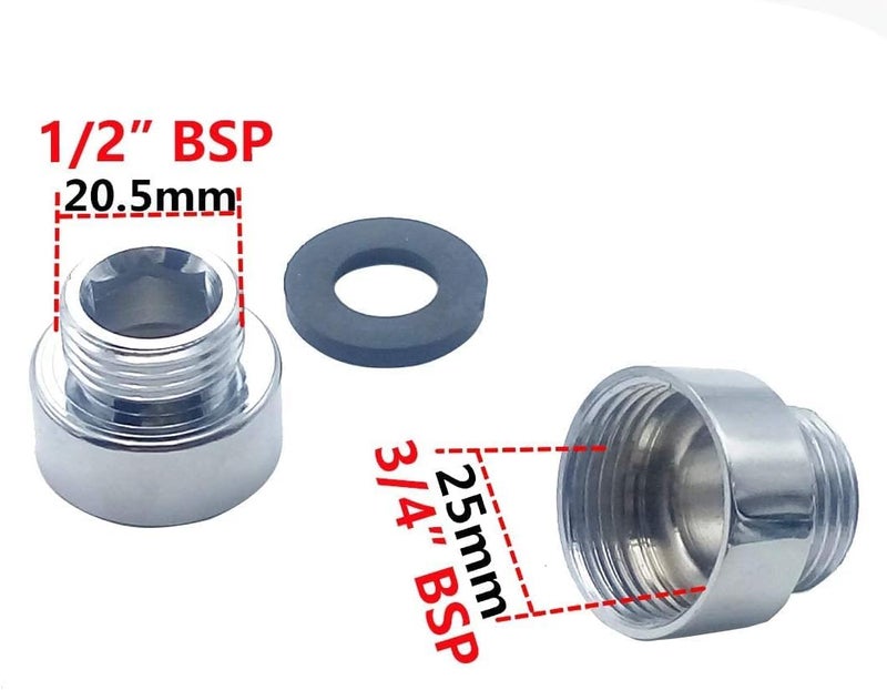 Shower Hose and Mixer Valve Reducer Adapter – 3/4" Female to 1/2" Male (G3/4 to G1/2) – Durable Brass – Easy Installation - Image 2