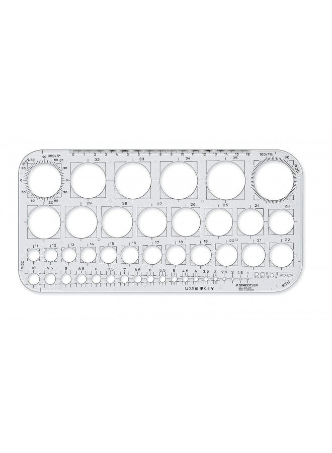 STAEDTLER STAEDTLER Mars 576 01 F Circle Template - Transparent (Pack of 1)