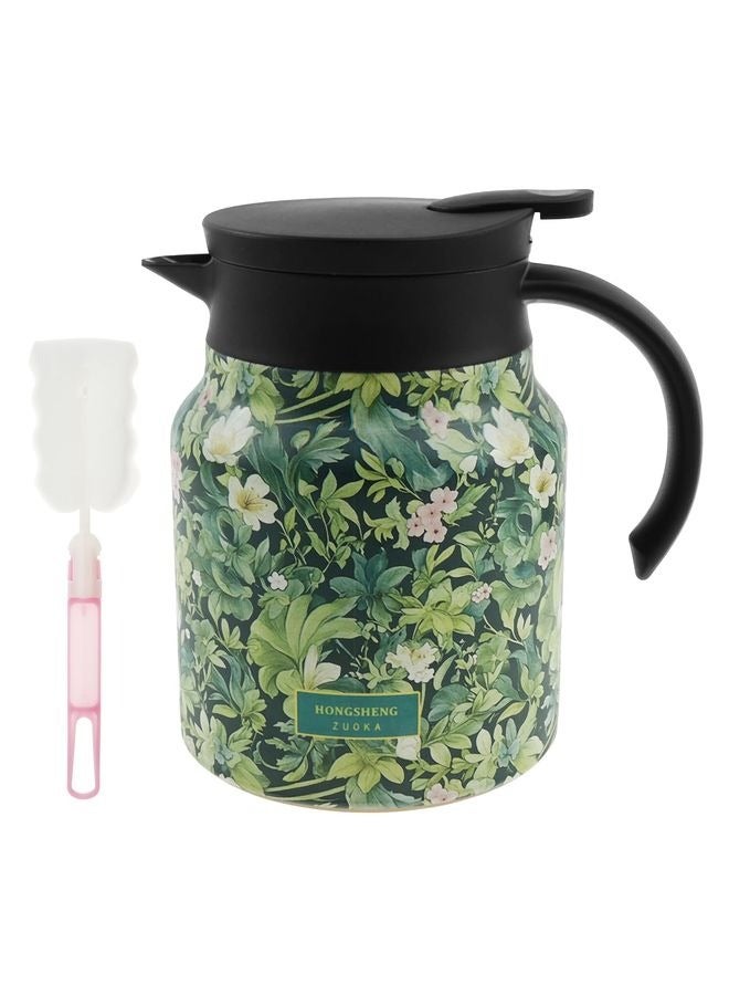 هومستر نمطة نبات خمر الشاي ترموس، 1000 مل وعاء شاي ترموس، شاي مدمج في الرقائق، وعاء رايدلي الحراري من الفولاذ المقاوم للصدأ مع غطاء، إسطبل شاي معزول للمشروبات الساخنة - Image 1