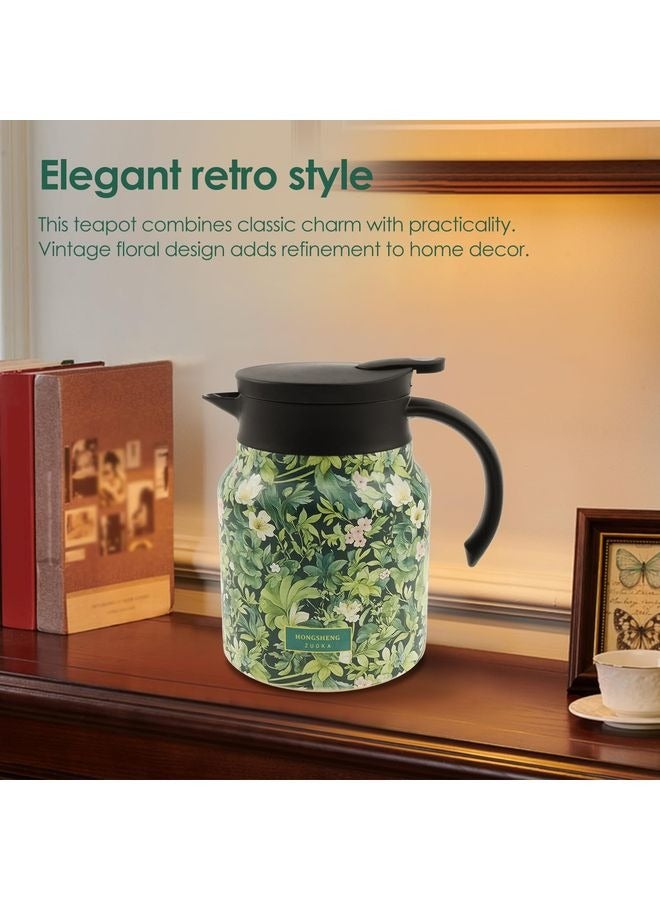 هومستر نمطة نبات خمر الشاي ترموس، 1000 مل وعاء شاي ترموس، شاي مدمج في الرقائق، وعاء رايدلي الحراري من الفولاذ المقاوم للصدأ مع غطاء، إسطبل شاي معزول للمشروبات الساخنة - Image 5