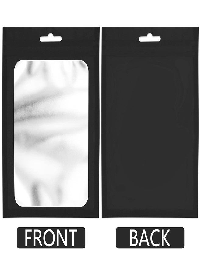 ANZNKU 100 Pieces Resealable Mylar Bags with Clear Window Smell Proof Bags Packaging Bags Foil Pouch Zip Bag for Food Self Sealing Storage Supplies (Black, 2.75×3.93 inches) - Image 3