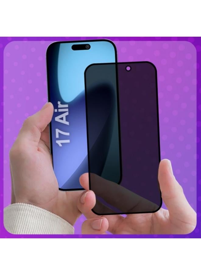 iPhone 17 Air Privacy Screen Protector, HD Tempered Glass Film for iPhone 17 Air Anti Spy, No Bubbles Anti-Scratch, 9H+ Hardness, Military Grade Shatterproof, 1-Second Auto-Install - Image 3