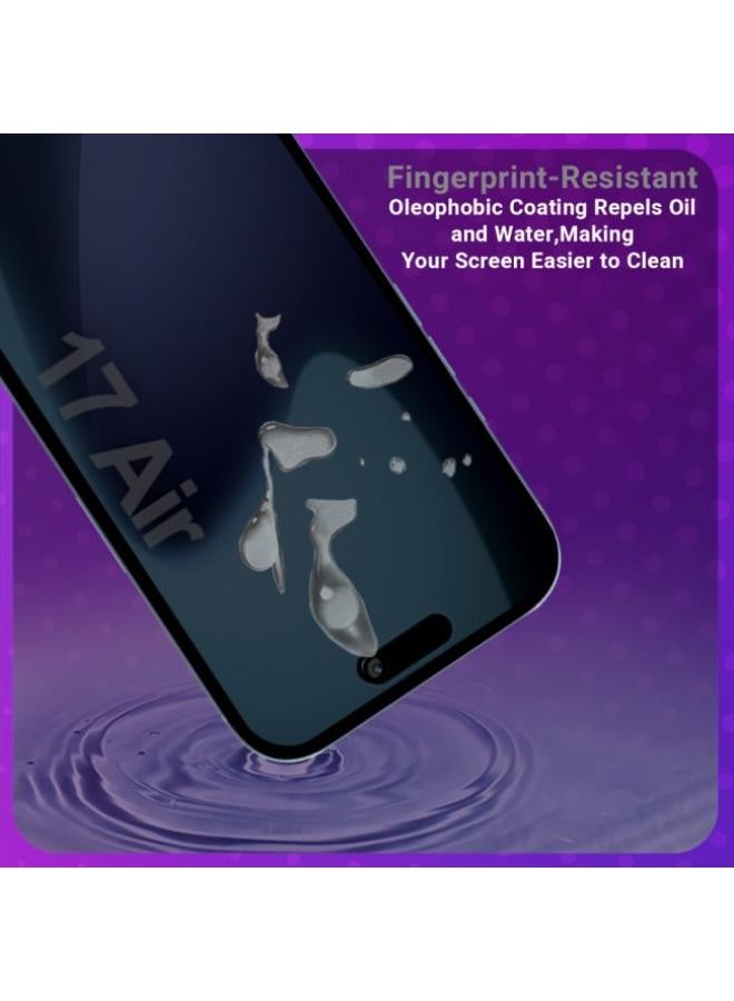 iPhone 17 Air Privacy Screen Protector, HD Tempered Glass Film for iPhone 17 Air Anti Spy, No Bubbles Anti-Scratch, 9H+ Hardness, Military Grade Shatterproof, 1-Second Auto-Install - Image 4