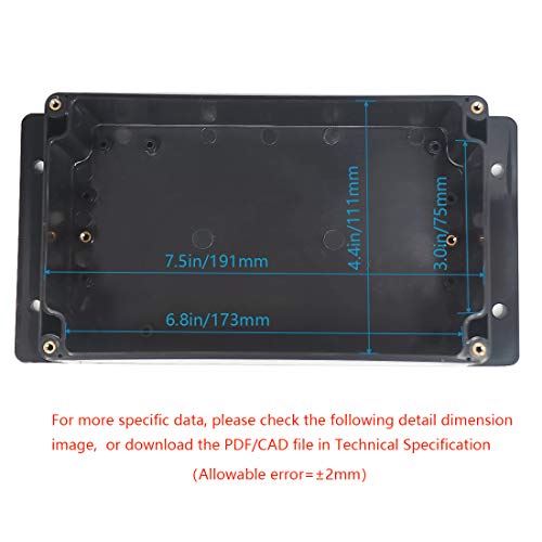 Zulkit Junction Box ABS Plastic Dustproof Waterproof IP65 Universal Electrical Boxes Project Enclosure with Fixed Ear Black 7.87 x 4.72 x 4.45 Inch (200 x 120 x 113 mm)(Pack of 1) - Image 5