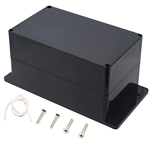 Zulkit Junction Box ABS Plastic Dustproof Waterproof IP65 Universal Electrical Boxes Project Enclosure with Fixed Ear Black 7.87 x 4.72 x 4.45 Inch (200 x 120 x 113 mm)(Pack of 1) - Image 1