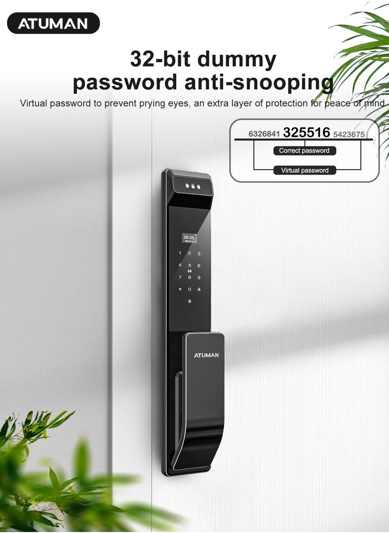 ATuMan - Smart Door with Camera,Smart Door Lock,Palm Vein unlock 3D Facial Recognition,Real-Time Monitor,Two-Way Intercom,CNC Material,Tuya WiFi APP Control,Emergency USB Power - Image 1