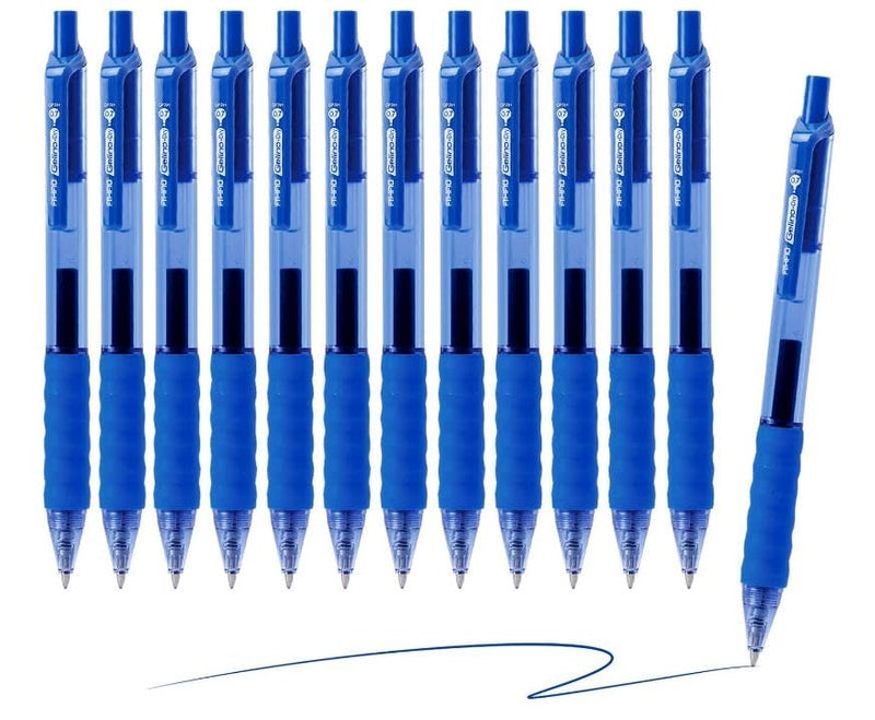 AIHAO Gel Pens Blue Ink, 0.7mm Medium Point, Smooth Writing Retractable Pens, Quick Dry Gel Ink with Comfort Grip, No Smear, 12 Pack for Office, School, Home - Image 1