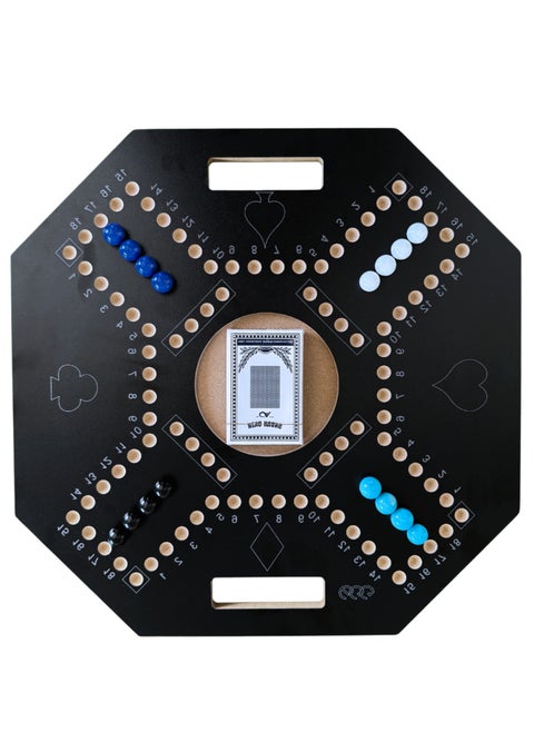Black Jackaroo Wooden Game with Strong Carrying Case for Strategic Planning  4 Player Wooden Jacaro Board Game with Glass Balls and CardsWooden Jackaroo Toy 43×43cm