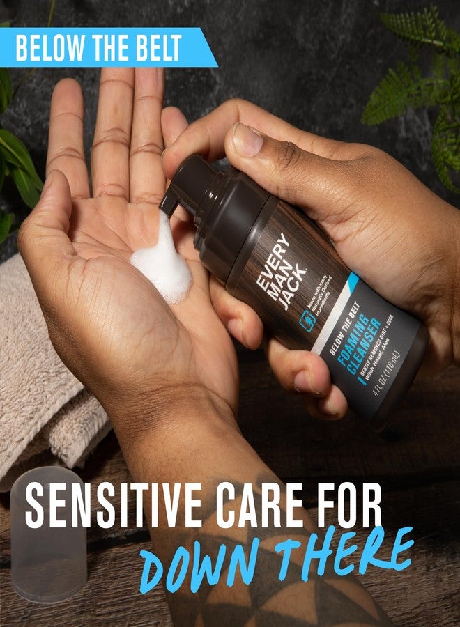 Every Man Jack Mens Foaming Groin Wash - Gentle Cleanser for Below The Belt - Made w/ Naturally Derived Ingredients like Witch Hazel & Aloe Vera - 4 Fl Oz (1 Pack) - Image 5