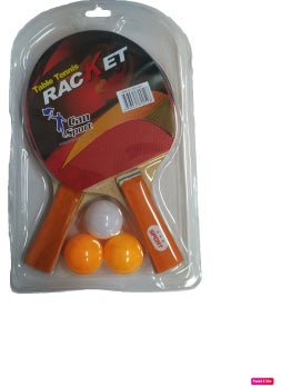 BSR-609 Vacuum Packaged Table Tennis Racket Set (2 Rackets 3 Balls)