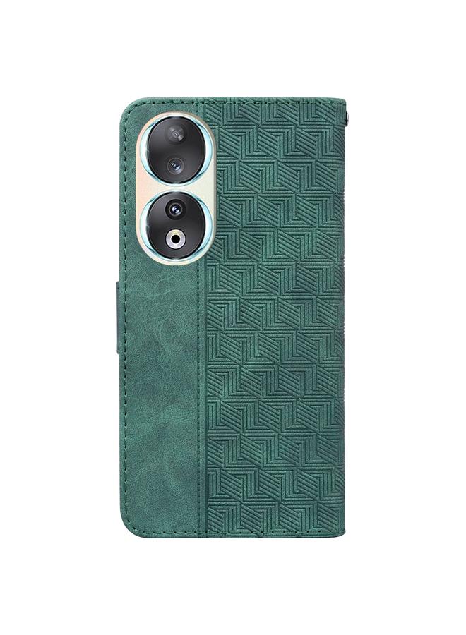 S-TOP Case For Honor 90 Geometric Embossed Leather Phone Case - Image 3
